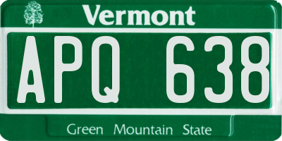 VT license plate APQ638