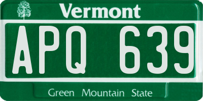 VT license plate APQ639