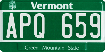 VT license plate APQ659