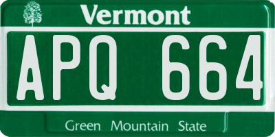 VT license plate APQ664