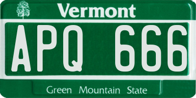 VT license plate APQ666