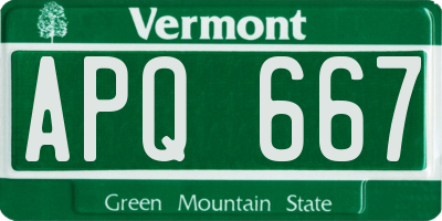 VT license plate APQ667