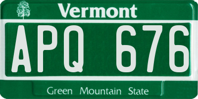 VT license plate APQ676