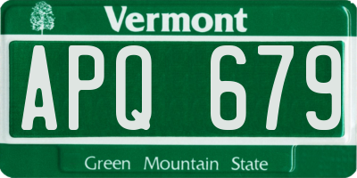 VT license plate APQ679