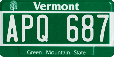 VT license plate APQ687