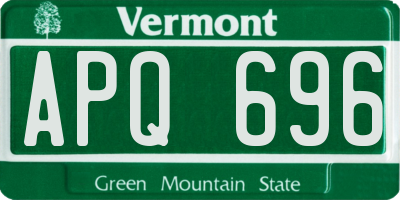 VT license plate APQ696