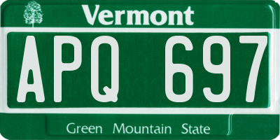 VT license plate APQ697