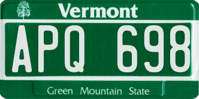 VT license plate APQ698
