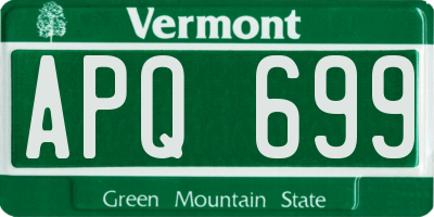 VT license plate APQ699