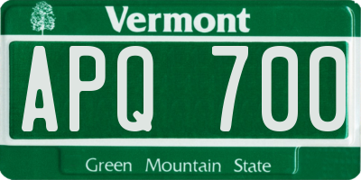VT license plate APQ700
