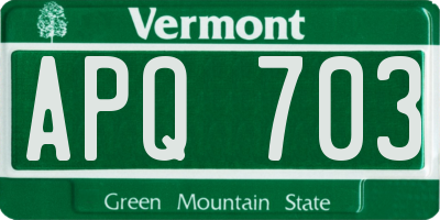 VT license plate APQ703
