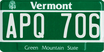 VT license plate APQ706