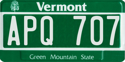 VT license plate APQ707