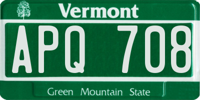 VT license plate APQ708