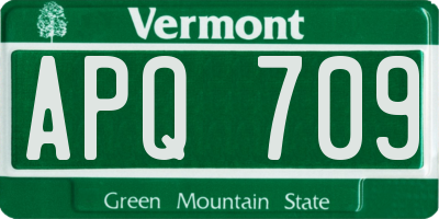 VT license plate APQ709