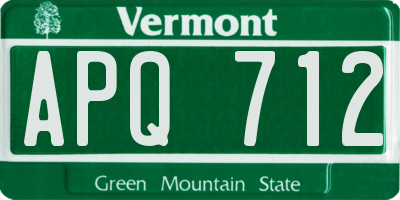 VT license plate APQ712