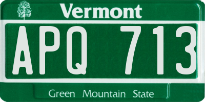 VT license plate APQ713
