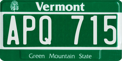 VT license plate APQ715