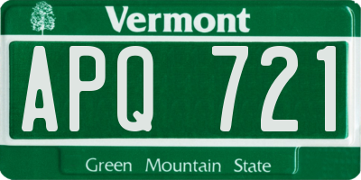 VT license plate APQ721