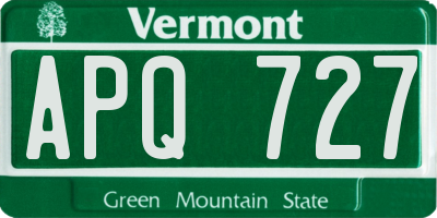 VT license plate APQ727