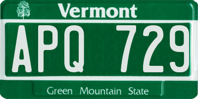 VT license plate APQ729