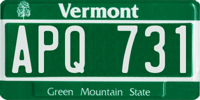 VT license plate APQ731