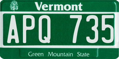 VT license plate APQ735