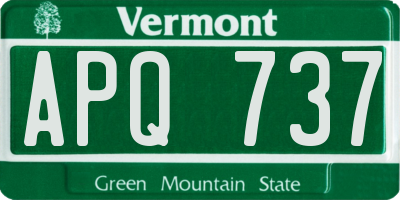 VT license plate APQ737