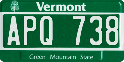 VT license plate APQ738