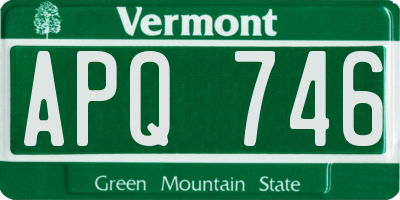 VT license plate APQ746