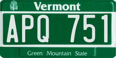 VT license plate APQ751