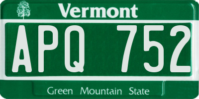 VT license plate APQ752