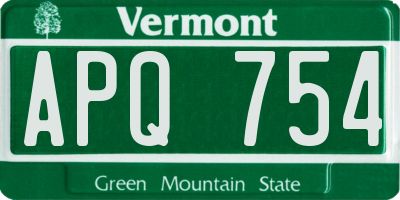 VT license plate APQ754
