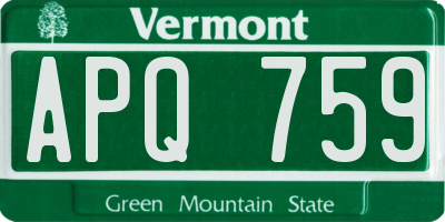 VT license plate APQ759
