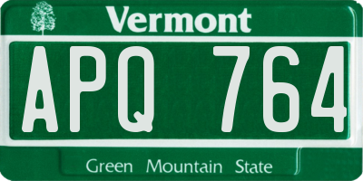 VT license plate APQ764