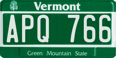VT license plate APQ766