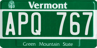 VT license plate APQ767
