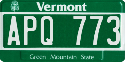 VT license plate APQ773