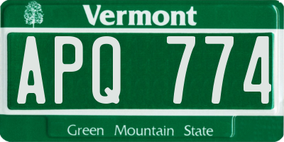 VT license plate APQ774