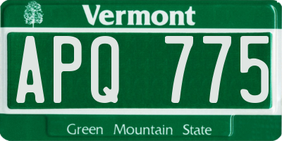 VT license plate APQ775