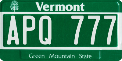 VT license plate APQ777