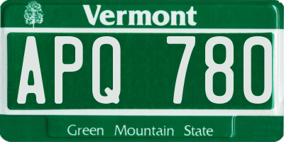 VT license plate APQ780