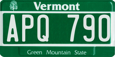 VT license plate APQ790