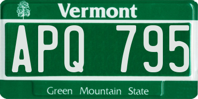 VT license plate APQ795