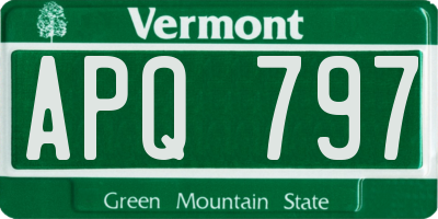VT license plate APQ797