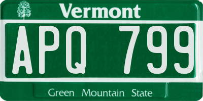 VT license plate APQ799