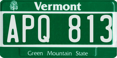 VT license plate APQ813
