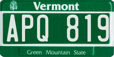 VT license plate APQ819