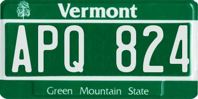 VT license plate APQ824