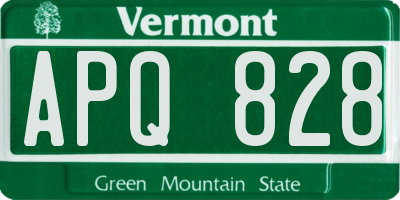 VT license plate APQ828